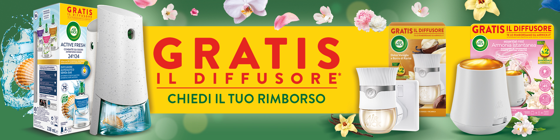 immagine decorativa Cashback Air Wick diffusore rimborsato