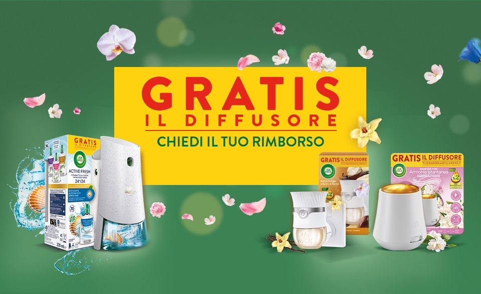 immagine decorativa Cashback Air Wick diffusore rimborsato